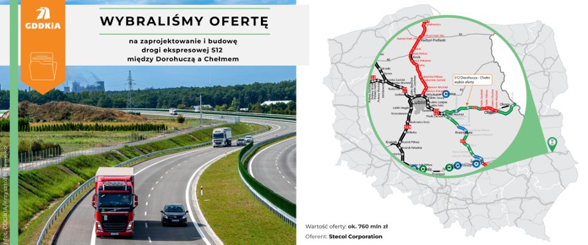 GDDKiA wybrała ofertę na budowę drogi S12 między Dorohuczą a Chełmem