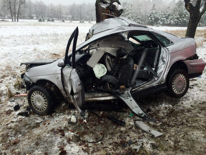 Citroen uderzył w drzewo. 18-letni kierowca umarł w...