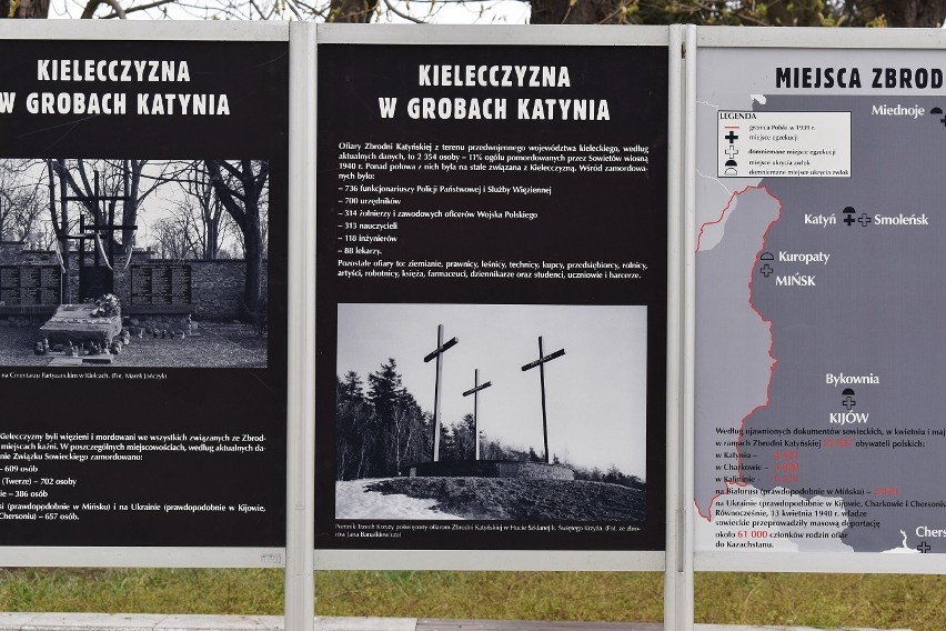 "Zbrodnia Katyńska" na Skwerze Żeromskiego w Kielcach. Interesująca wystawa dostępna do 19 maja