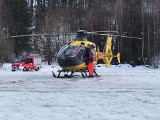 Koszmarny wypadek narciarza w Zwardoniu. Dobił do drzewa. Wezwano helikopter LPR