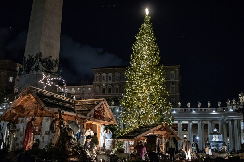 Dekoracje świąteczne w Watykanie w 2019 roku.