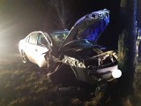 Chełmża. Auto uderzyło w drzewo, kierowca uciekł, by potem zgłosić się do szpitala