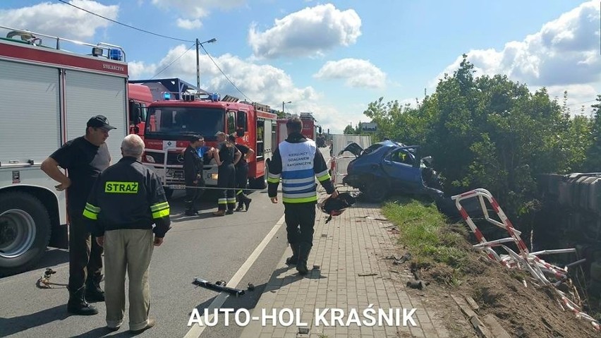 Wypadek w Annopolu. Czołowe zderzenie. Jedna osoba nie żyje