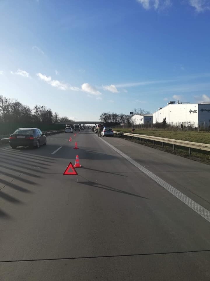 Interwencja straży pożarnej na 149. km autostrady