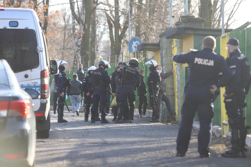 W trakcie meczu GKS Katowice z Olimpią Grudziądz pod...