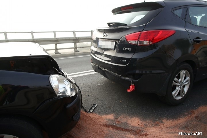 Wypadek w Brandwicy na moście. Ranne zostały dwie kobiety (ZDJĘCIA)