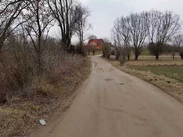 Mieszańcy Garbowic chcą korzystając z chwili sławy by położono asfalt na tej drodze.