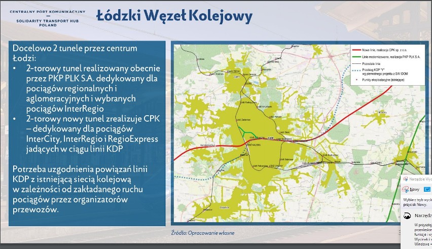 Na tej mapie widać nowy przebieg kolei dużych prędkości...