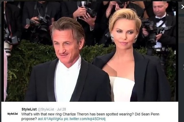 Sean Penn i Charlize Theron (fot. screen z Twitter.com)