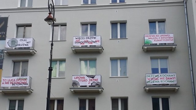 W środę już przedpołudniem pojawiły się pierwsze banery z napisami ''Chcemy drzew''. Mieszkańcy przygotowują się na walkę z miastem