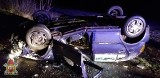 Wypadek w Miechowej. Kierowca był pijany, auto dachowało 