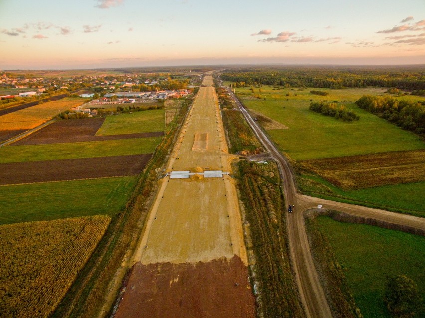 Budowa autostrady A1 z lotu ptaka