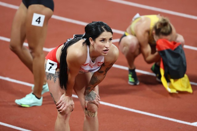 Ewa Swoboda melduje się w finale biegu na dystansie 100 metrów podczas mistrzostw Europy w Monachium