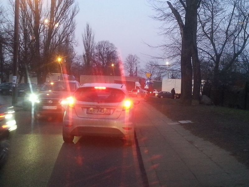 Gigantyczny korek na al. Śmigłego Rydza! Tir blokował pas [zdjęcia]