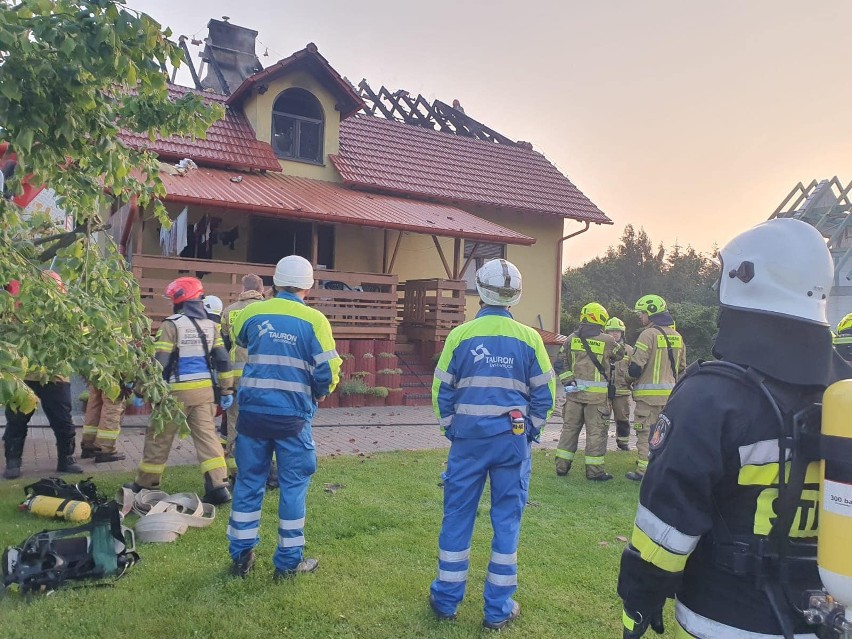 Pożar domu jednorodzinnego w Gdowie