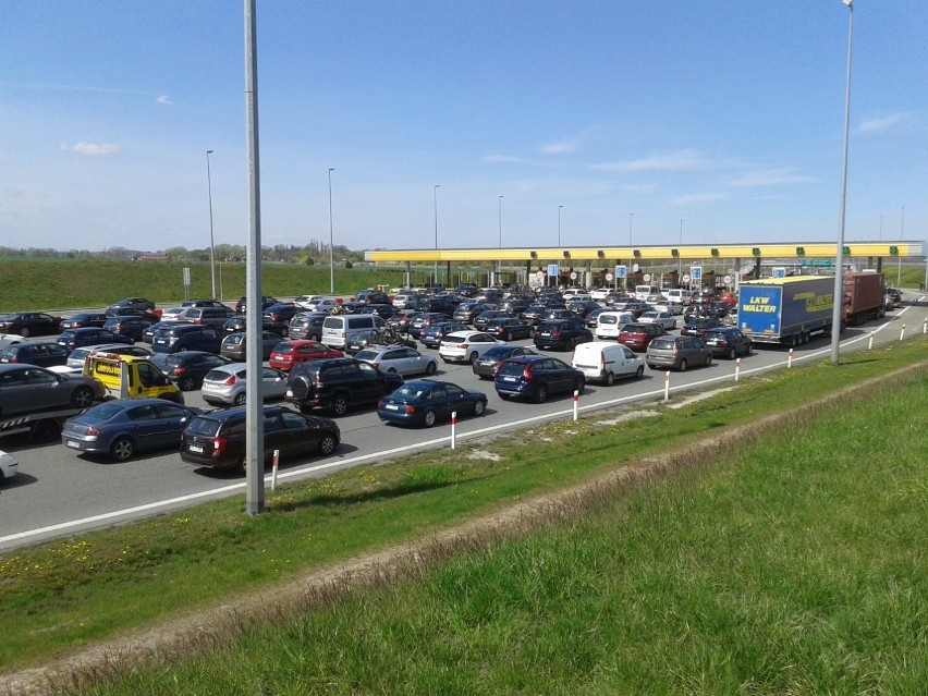 Sytuacja przed bramkami na autostradzie A1- 30.04.2016