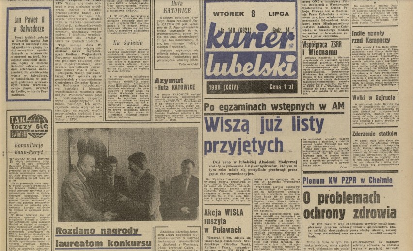 Pisaliśmy w Kurierze: Wiszą już listy przyjętych [8.07.1980 r.]