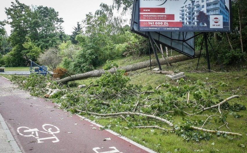 Skutki piątkowej wichury w Gdańsku