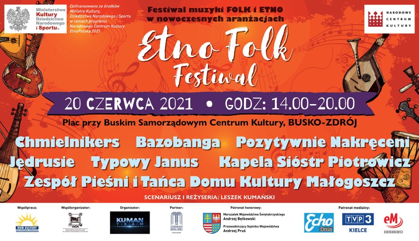 Etno Folk Festiwal w Busku już w niedzielę, 20 czerwca. Będzie się działo!