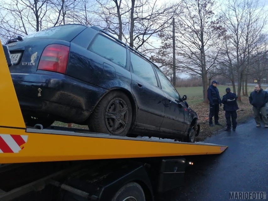 Pijany kierowca audi wjechał do rowu w Karłowicach