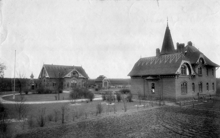 Widok stacji wodociągowej „Las Gdański” na początku XX wieku...