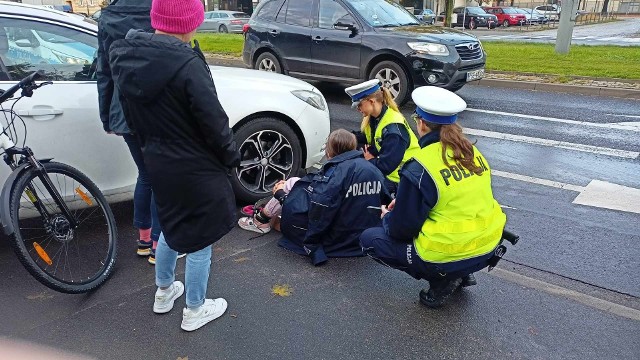 Dziewczynka nadjechała od strony skrzyżowania ulic Matejki i Grunwaldzkiej.