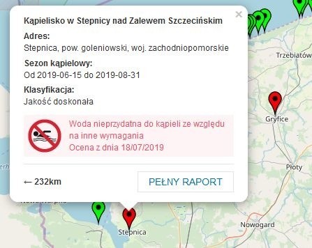 Sinice w woj. zachodniopomorskim. Zakaz kąpieli w Gryficach i w Stepnicy - 23.07.2019