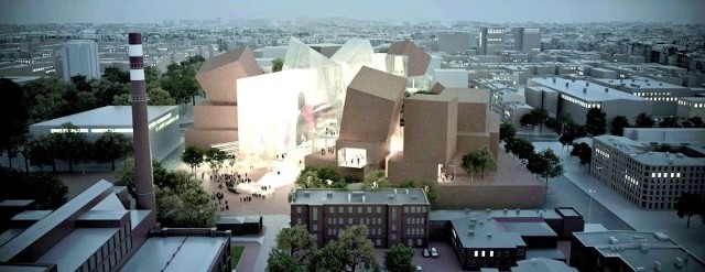 Tak imponujące centrum kongresowe miało powstać w Łodzi. Frank Gehry może je dostosować do układu placu Teatralnego. (f Foto: wizualizacja Camerimage Łód&#376; Center