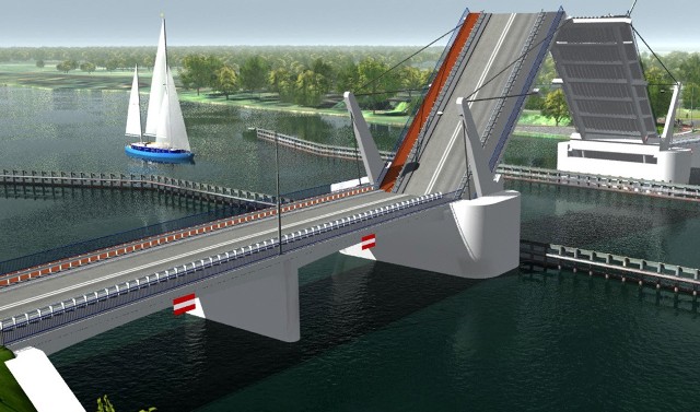Nowy most będzie miał długość 173 m (ze skrzydłami 181,5 m), a łączna rozpiętość przęseł zwodzonych wyniesie 59,5 m