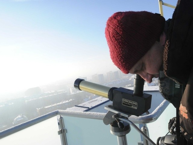 Andrzej Czaiński, informatyk z uniwersytetu, był we wtorek jednym z gości obserwatorium astronomicznego uczelni.