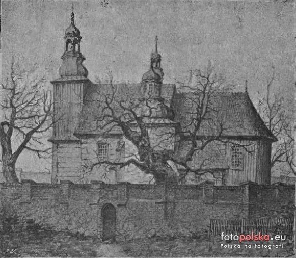 Poprzedni drewniany kościół spłonął w 1895 r. od iskry...