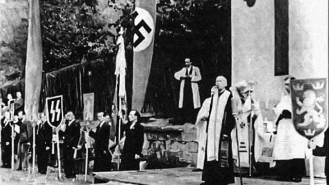 Msza św. grekokatolicka dla żołnierzy SS Galizien, Lwów, 18 lipca 1943 r.