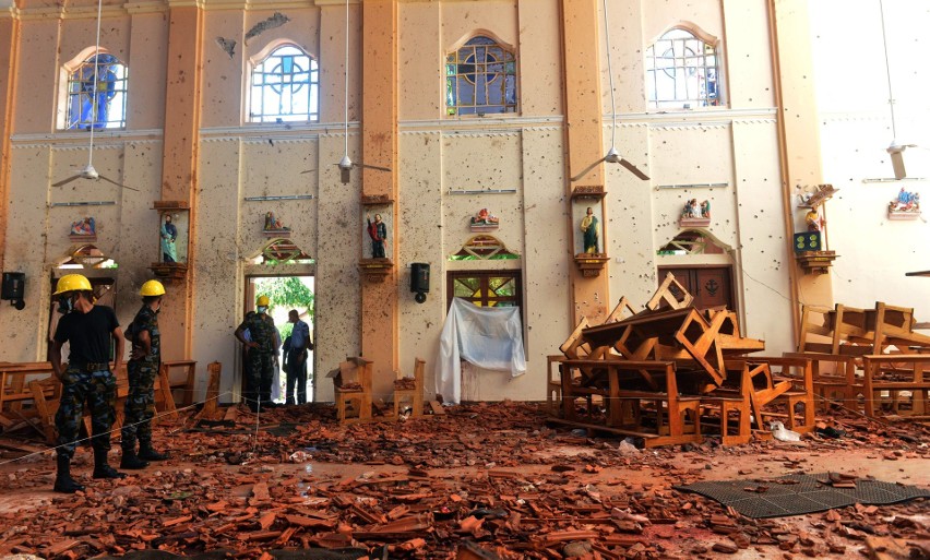 Kościół św. Sebastiana w Negombo po ataku