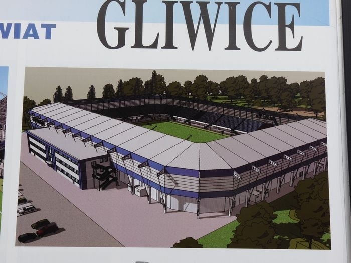 Budowa stadionu Piasta Gliwice (styczeń 2010)