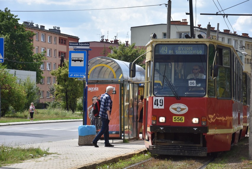 Linia tramwajowa pomiędzy centrum Bytomia i Stroszkiem