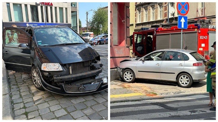 Zderzenie dwóch samochodów osobowych w centrum Opola.