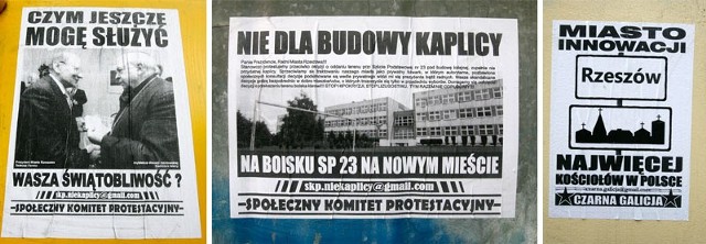 Na mieście pojawiły się plakaty zarzucające władzom miasta zbytnią uległość wobec Kościoła. To pokłosie niedawnej decyzji radnych o bezpłatnym użyczeniu parafii katedralnej terenu przy SP nr 23 pod budowę kaplicy.