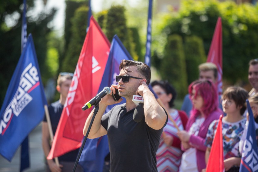 Kampania wyborcza Roberta Biedronia w Słupsku.