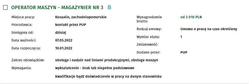 Sprawdź, jakie oferty pracy wpłynęły do Powiatowego Urzędu...