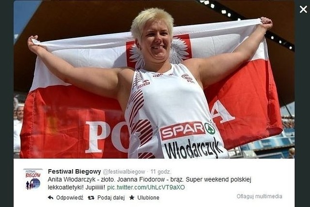 Anita Włodarczyk (fot. screen z Twitter.com)