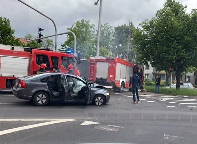 Wypadek wozu strażackiego w Częstochowie