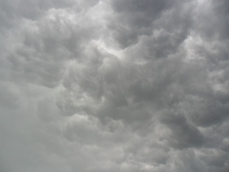 Chmury mammatus często tworzą się na początku lub końcu...