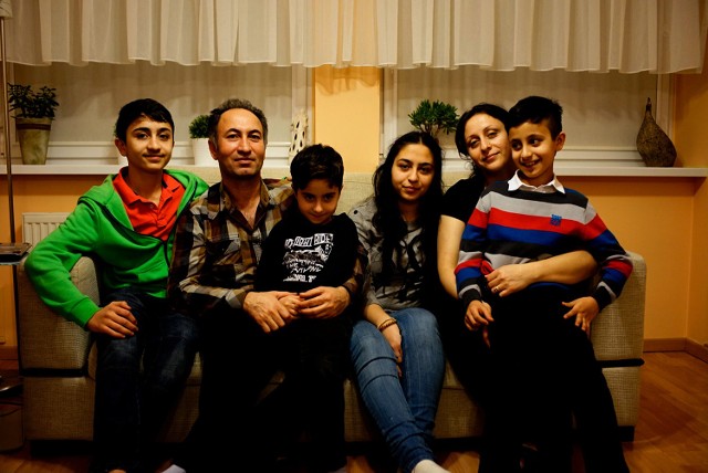 Rodzina syryjskich uchodźców