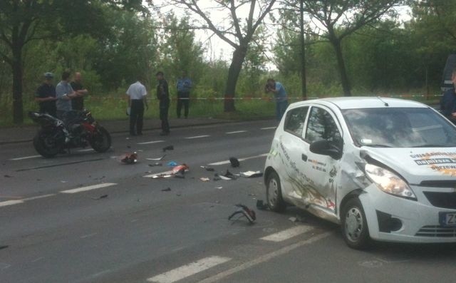 Śmiertelny wypadek w Szczecinie. Nie żyje motocyklista [zdjęcia]