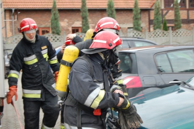 Ćwiczenia straży pożarnej z Nowego Dworu Gdańskiego pod nazwą "Cysterna"