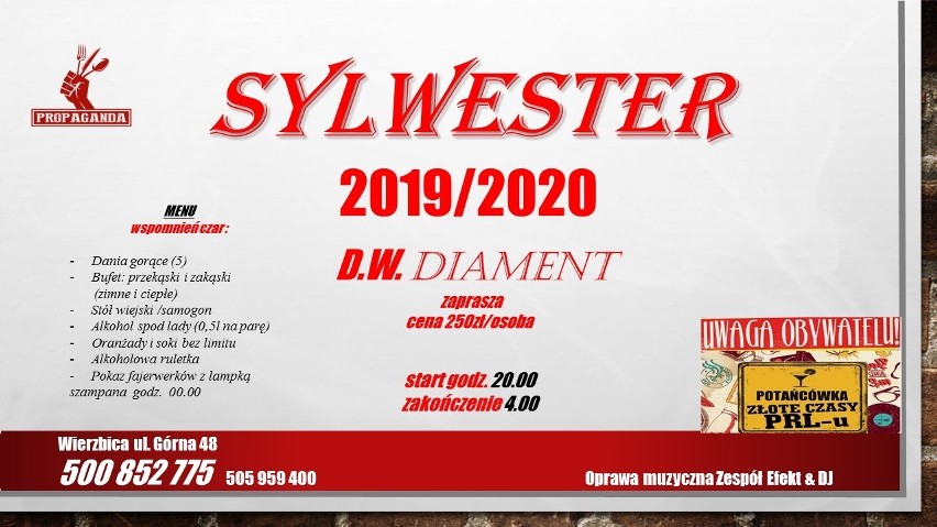 Sylwester 2019/2020. Dom weselny Diament w Wierzbicy zaprasza na imprezę w klimacie PRL