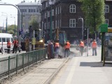 Most Chrobrego zamknięty dla tramwajów. Trwa remont torowiska [ZDJĘCIA]