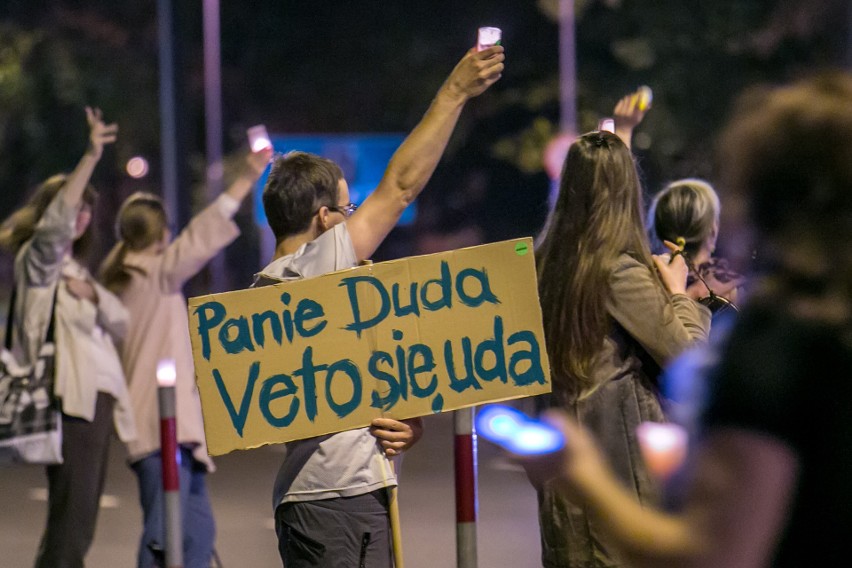 24 lipca 2017. Protest w obronie niezależności sądów na...