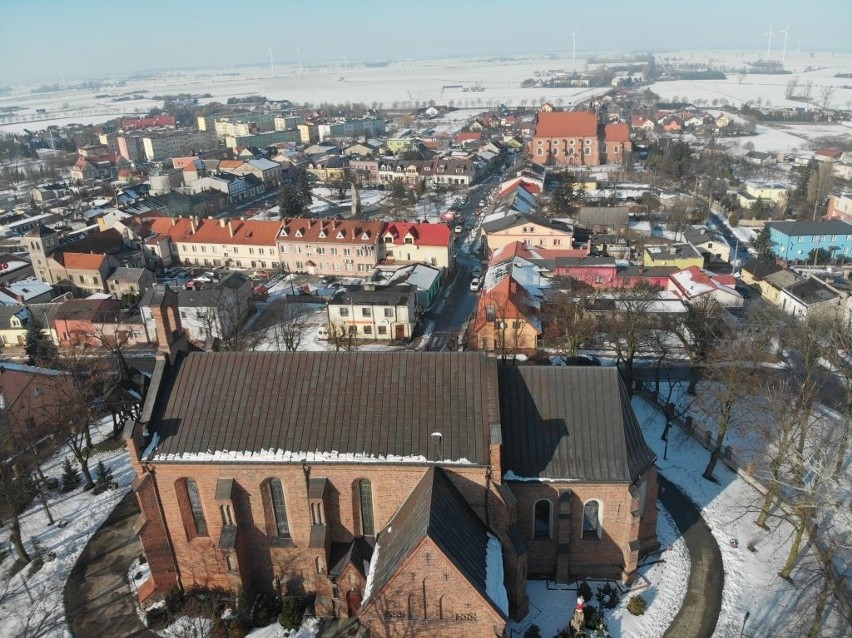 Radziejów zimą - widoki z lotu ptaka....