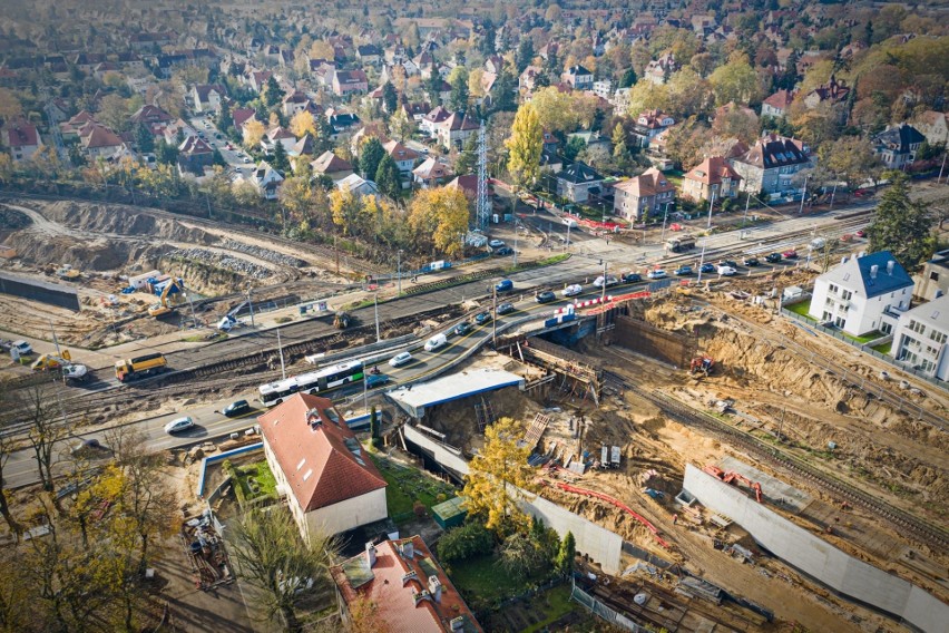 Budowa Węzła Łękno w Szczecinie. Tym razem mamy ZDJĘCIA z lotu ptaka - 21.11.2019